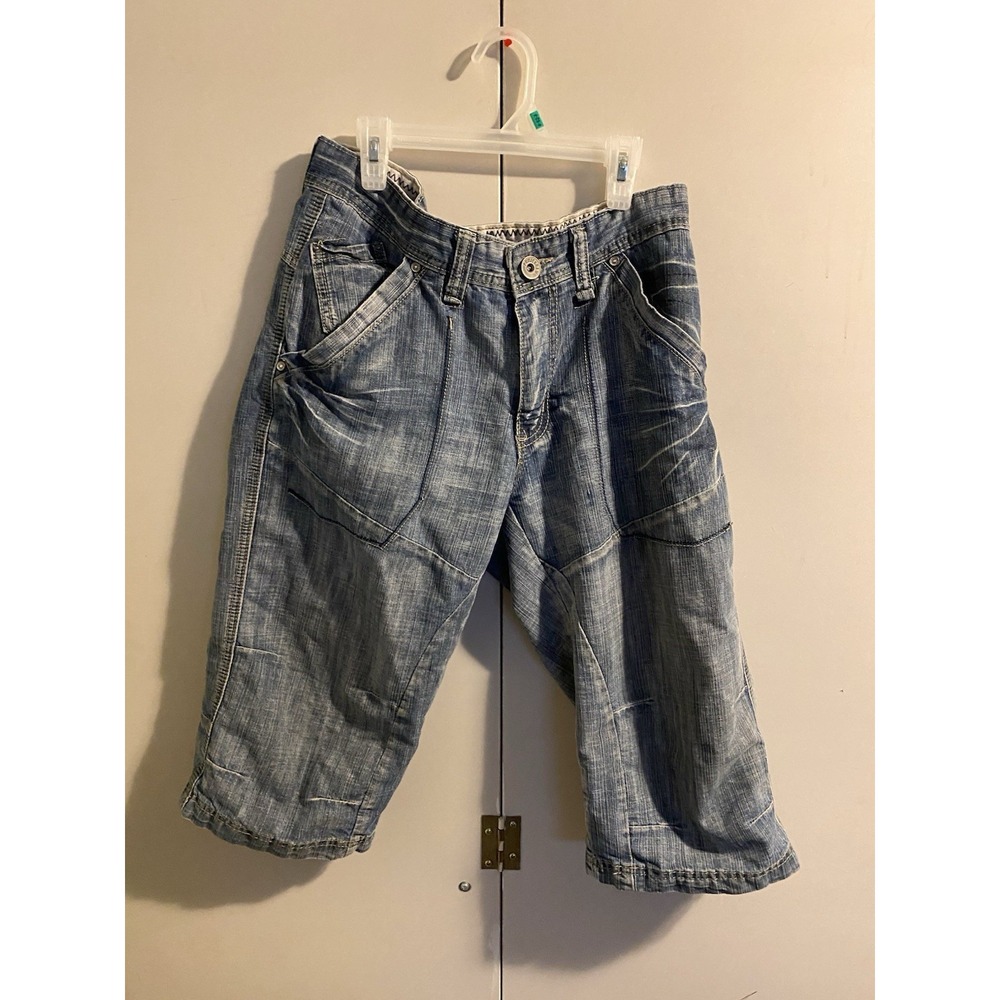 Projek Raw Y2k Denim Shorts Mens 31 Utility Skater Carpenter Jorts Blue
